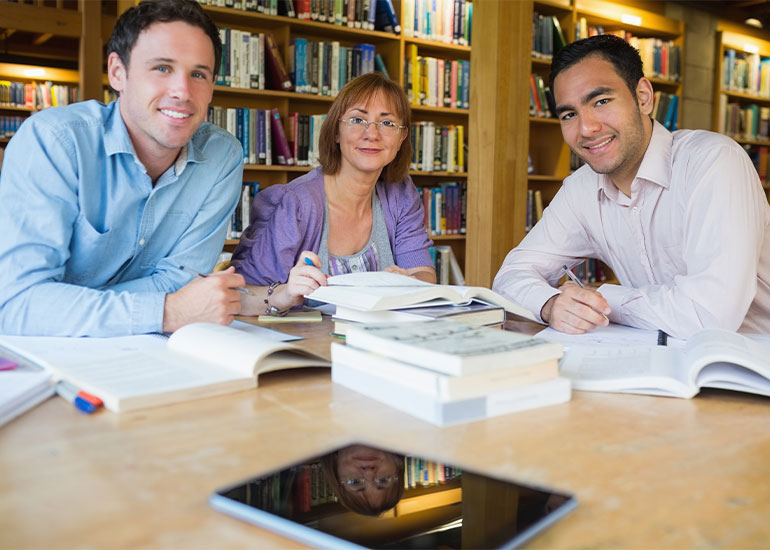 Mature students studying in MTU Bishopstown Campus Library